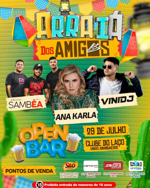 Arrai Dos Amigos Festa Open Bar De Amambai Acontece Neste S Bado