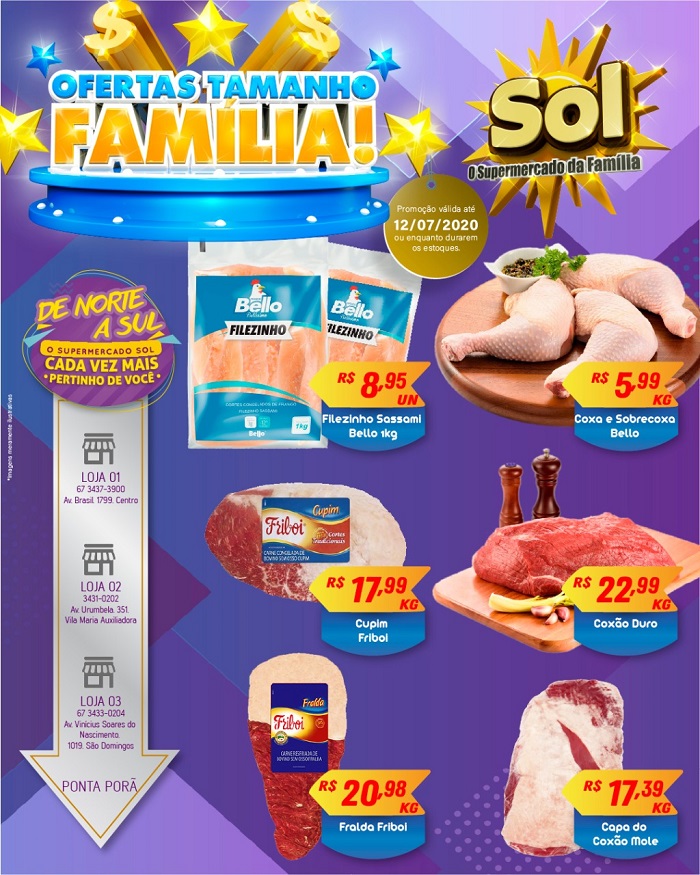 Supermercado Sol e as ofertas tamanho família