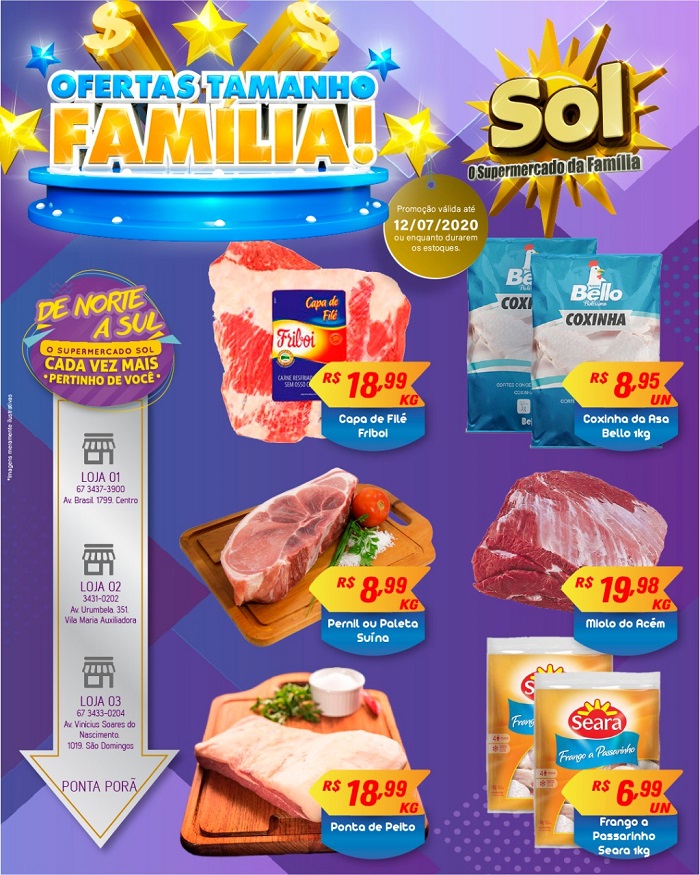 Supermercado Sol e as ofertas tamanho família