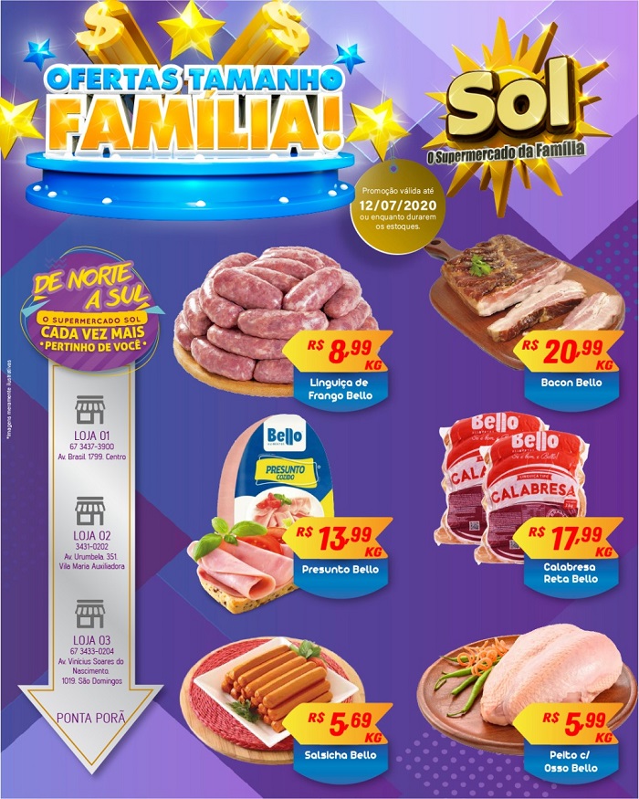 Supermercado Sol e as ofertas tamanho família