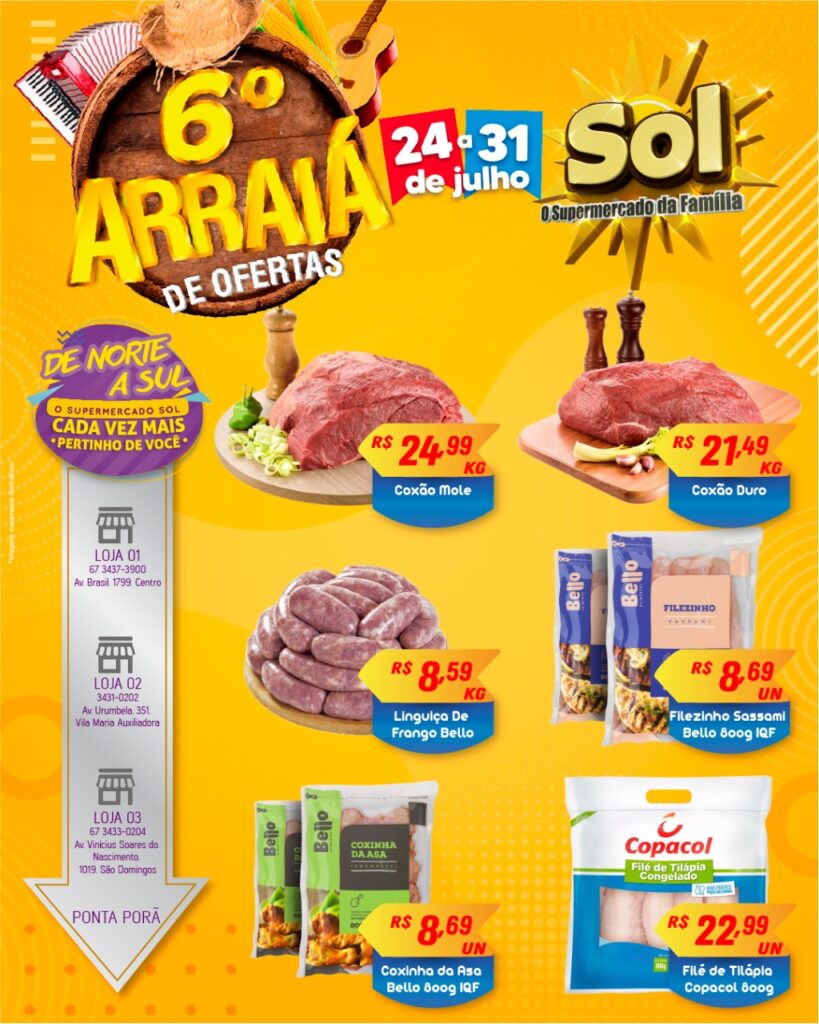 Supermercado Sol e o 6º arraiá de ofertas