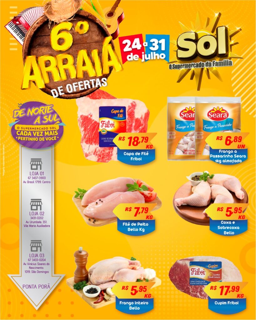 Supermercado Sol e o 6º arraiá de ofertas