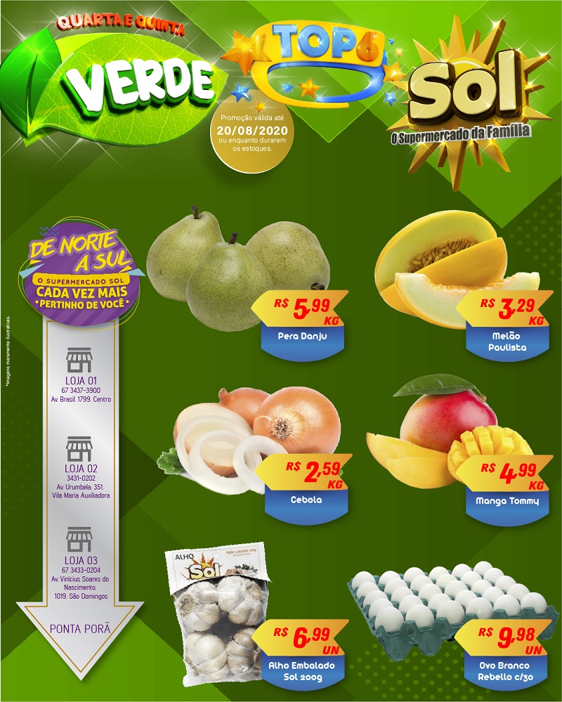 Supermercado Sol e as ofertas da quarta e quinta verde