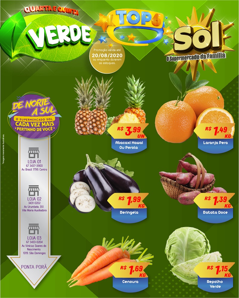 Supermercado Sol e as ofertas da quarta e quinta verde