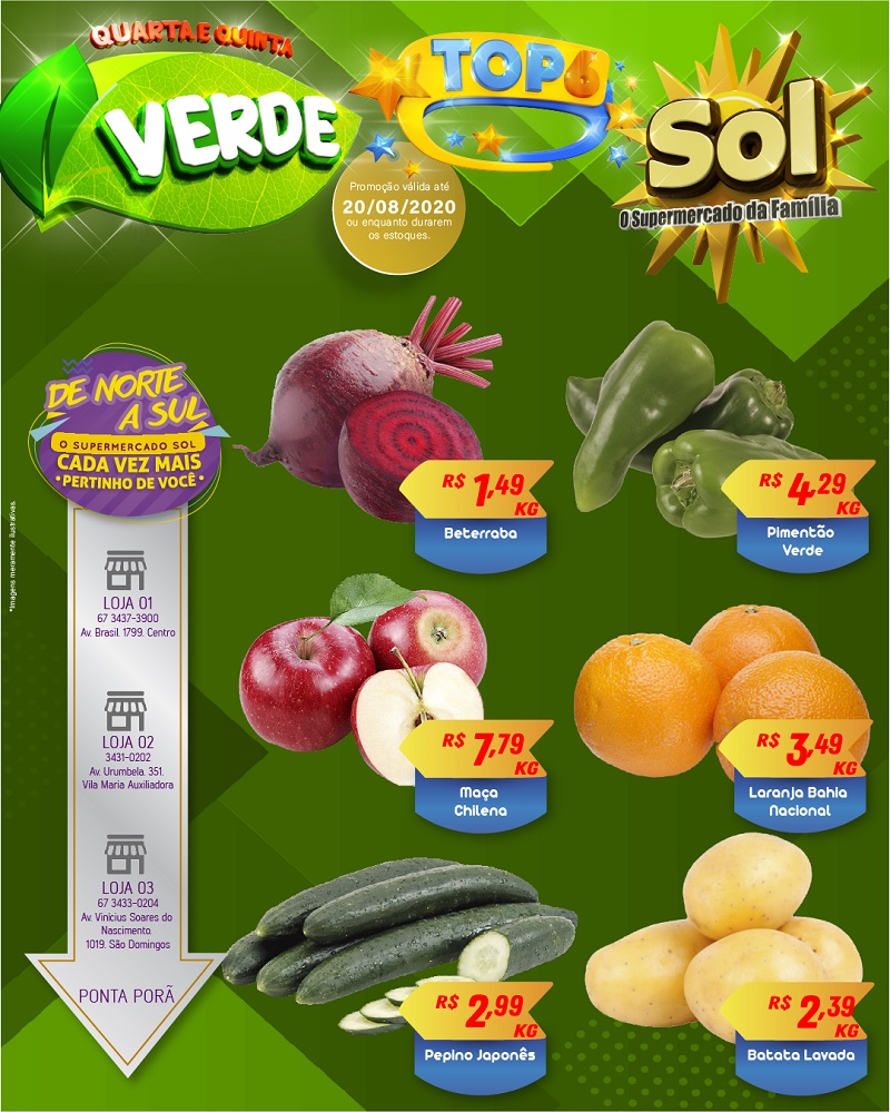 Supermercado Sol e as ofertas da quarta e quinta verde