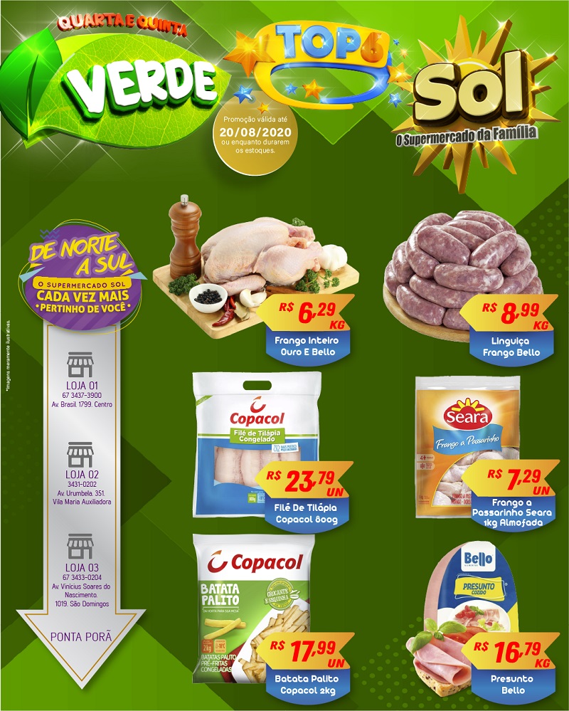 Supermercado Sol e as ofertas da quarta e quinta verde