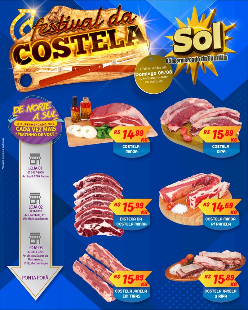 O Supermercado Sol com as ofertas do festival de costela