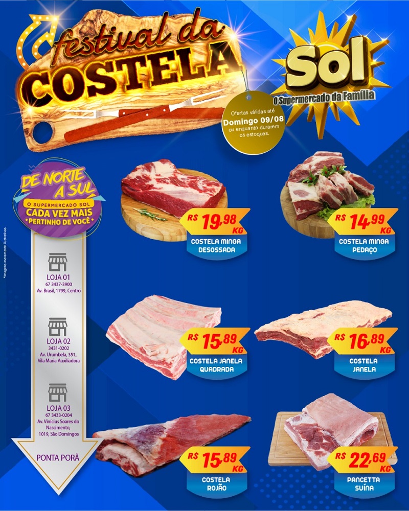 O Supermercado Sol com as ofertas do festival de costela