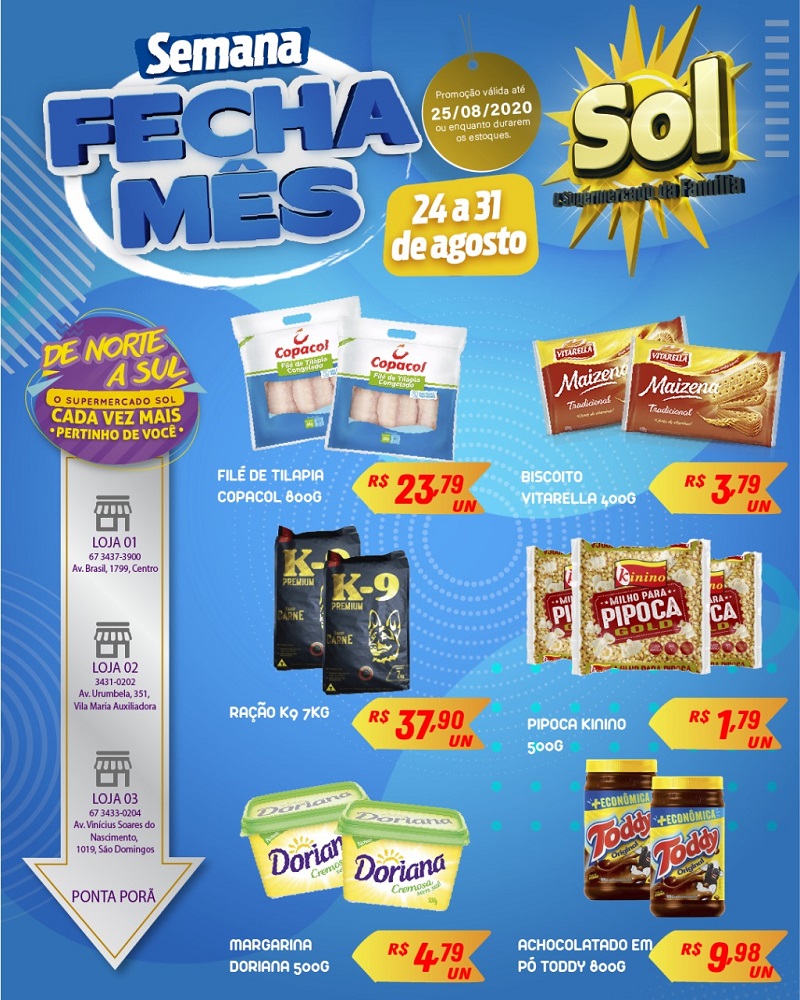 Supermercado Sol e as ofertas da semana fecha mês