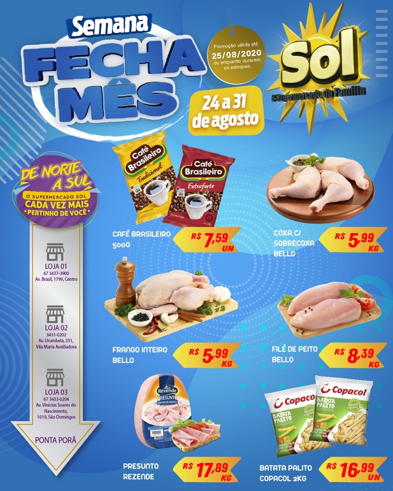 Supermercado Sol e as ofertas da semana fecha mês