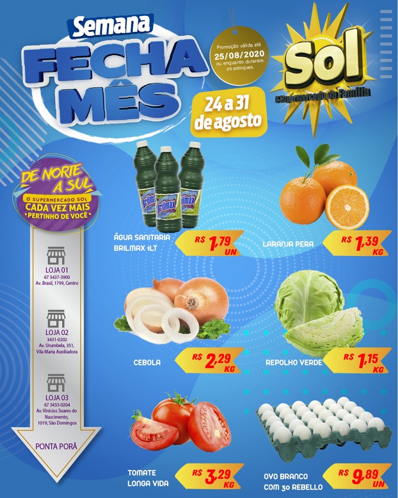 Supermercado Sol e as ofertas da semana fecha mês