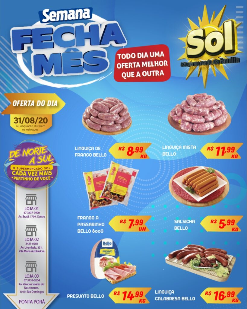 Supermercado Sol e as ofertas da semana fecha mês