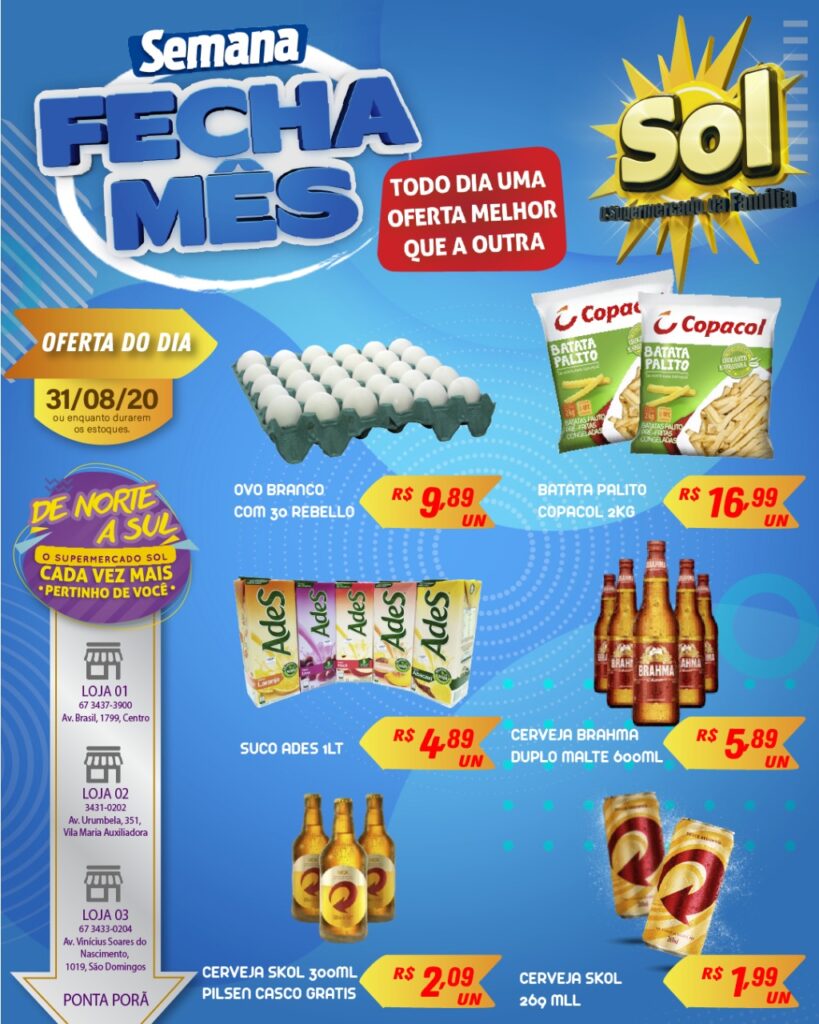 Supermercado Sol e as ofertas da semana fecha mês