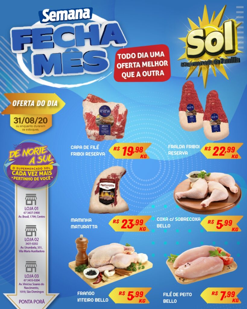 Supermercado Sol e as ofertas da semana fecha mês