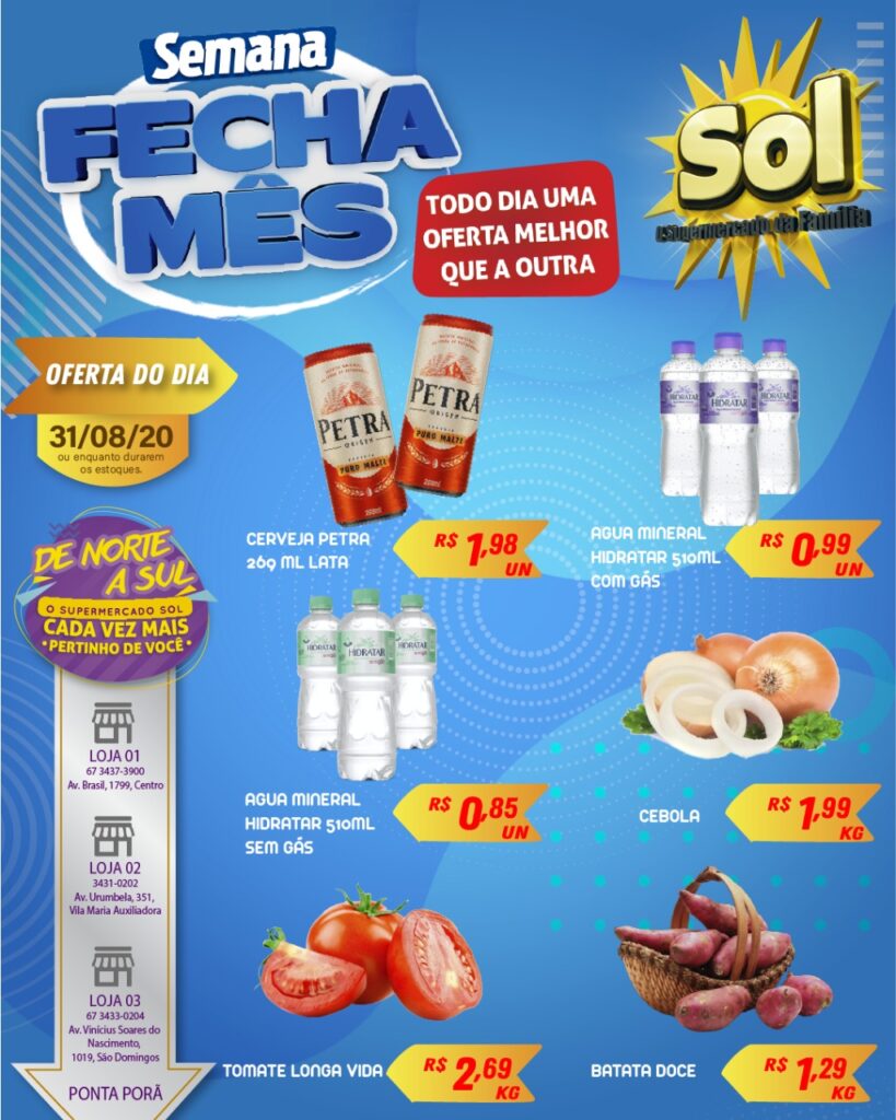 Supermercado Sol e as ofertas da semana fecha mês