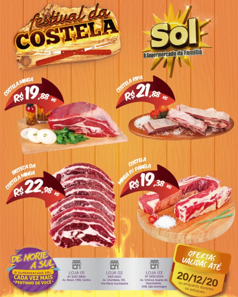 Supermercado Sol e as ofertas do festival da costela