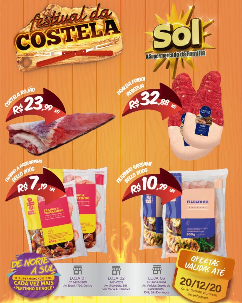 Supermercado Sol e as ofertas do festival da costela