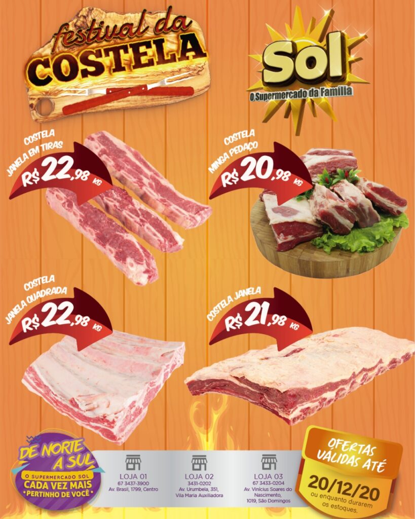 Supermercado Sol e as ofertas do festival da costela