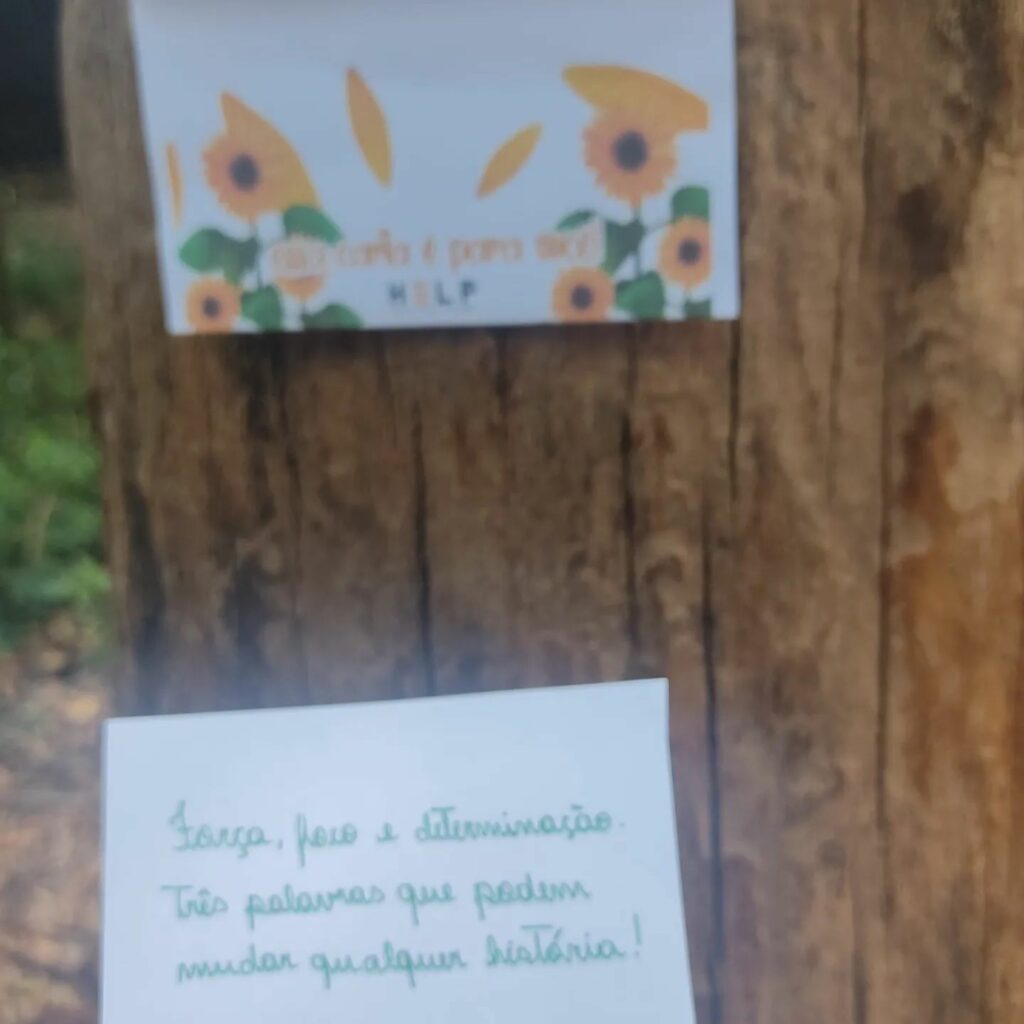 Mensagens de otimismo são deixadas no Horto Florestal de Ponta Porã