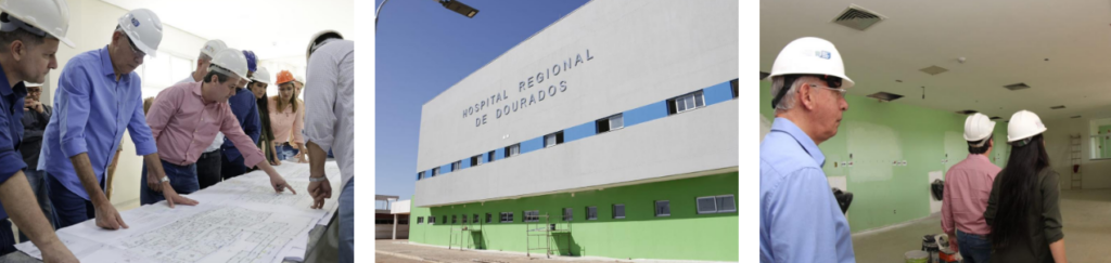 Secretários de Infraestrutura e Saúde vistoriam obra do Hospital Regional de Dourados