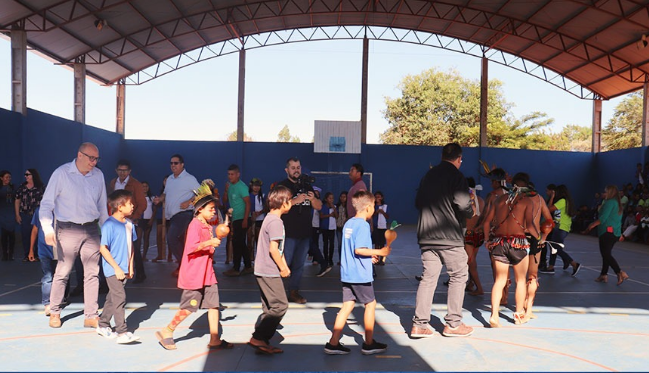 Comunidade da Aldeia Limão Verde comemora inauguração da reforma, adequação e ampliação da Escola Municipal Tupã Ñandeva