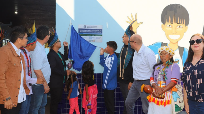 Comunidade da Aldeia Limão Verde comemora inauguração da reforma, adequação e ampliação da Escola Municipal Tupã Ñandeva