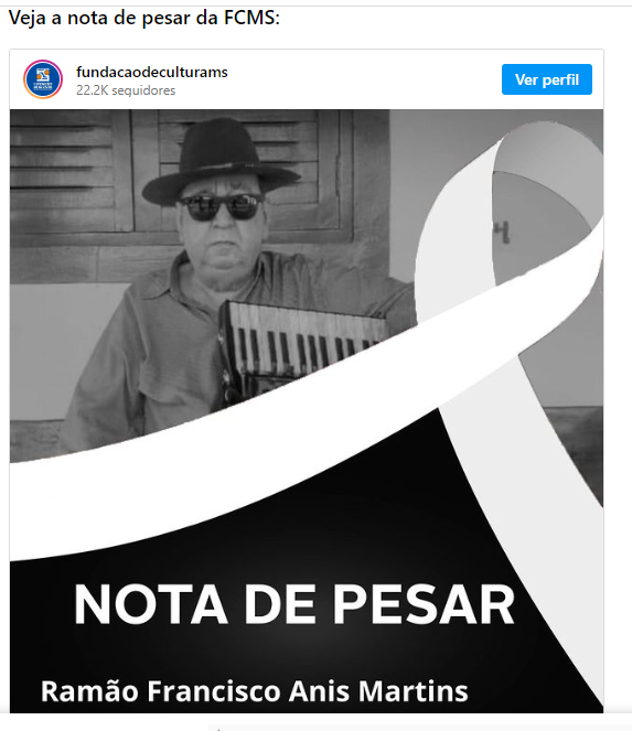 Conhecido como 'Dr. do Chamamé', Ramão Martins morreu nesta terça-feira aos 71 anos