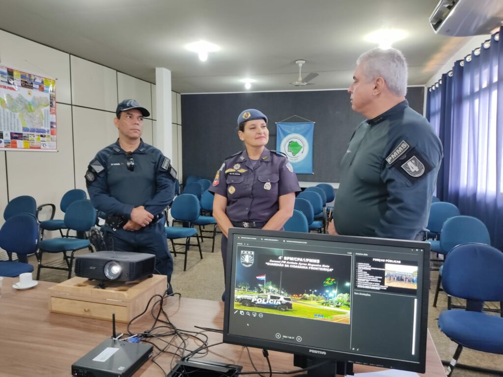 Em Ponta Porã, Comando do 4⁰ BPM recebe equipe da Polícia Militar de São Paulo