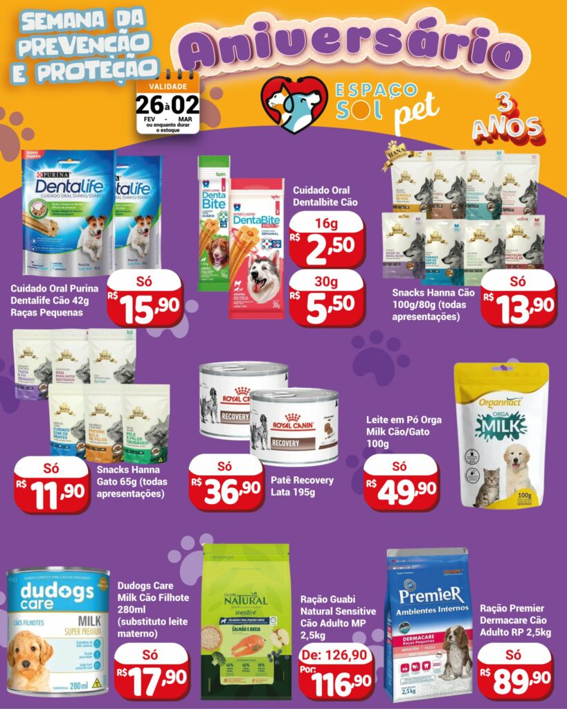 Ponta Porã: Última semana de ofertas de aniversário do Espaço Sol Pet