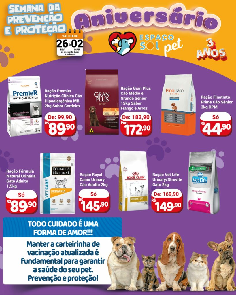 Ponta Porã: Última semana de ofertas de aniversário do Espaço Sol Pet