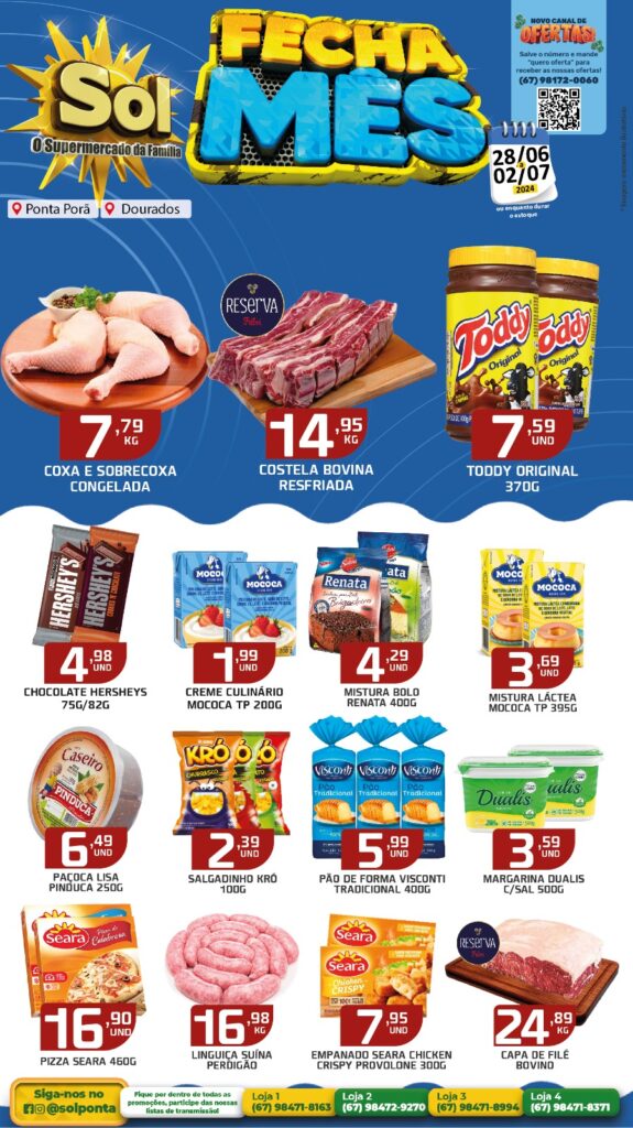 Supermercado Sol e as ofertas fecha mês