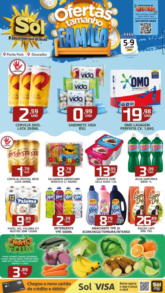 Supermercado Sol e as ofertas tamanho família