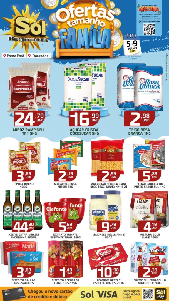 Supermercado Sol e as ofertas tamanho família