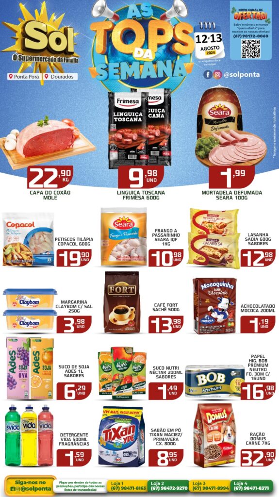 Supermercado Sol e as ofertas tops da semana