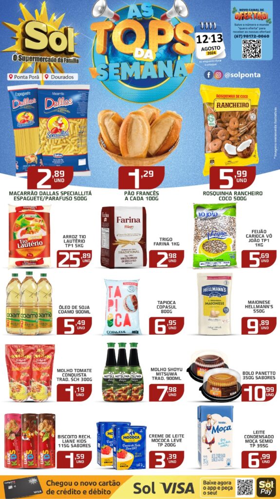 Supermercado Sol e as ofertas tops da semana