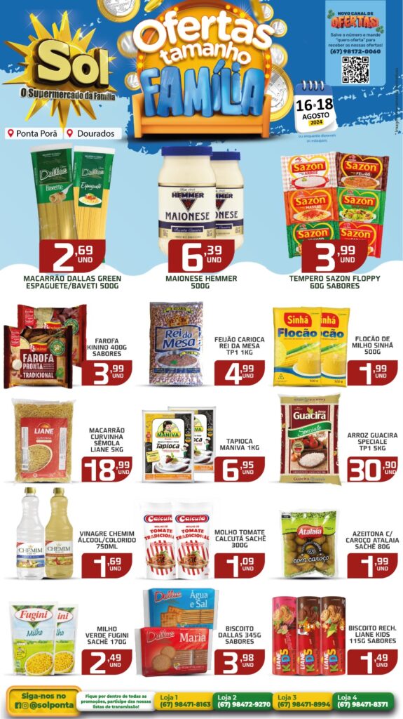 Veja Ofertas Tamanho Família do Supermercado Sol