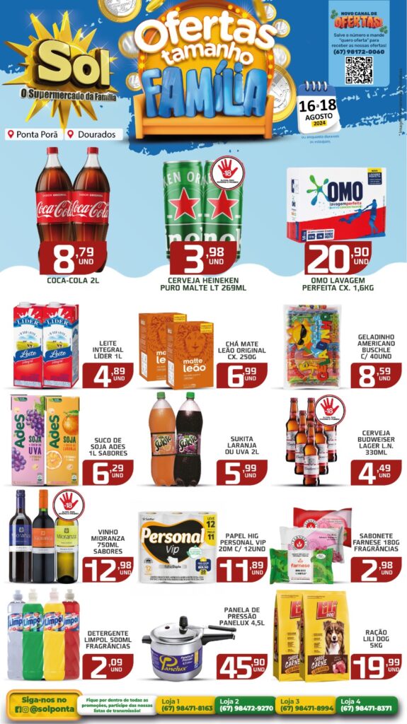 Veja Ofertas Tamanho Família do Supermercado Sol