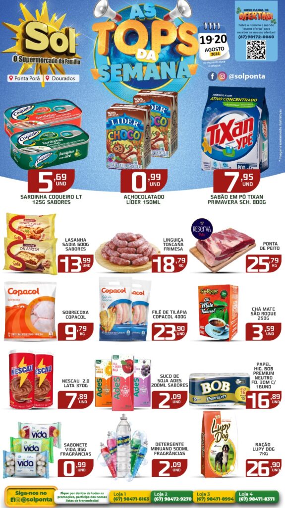 Veja Ofertas Top da Semana do Supermercado Sol