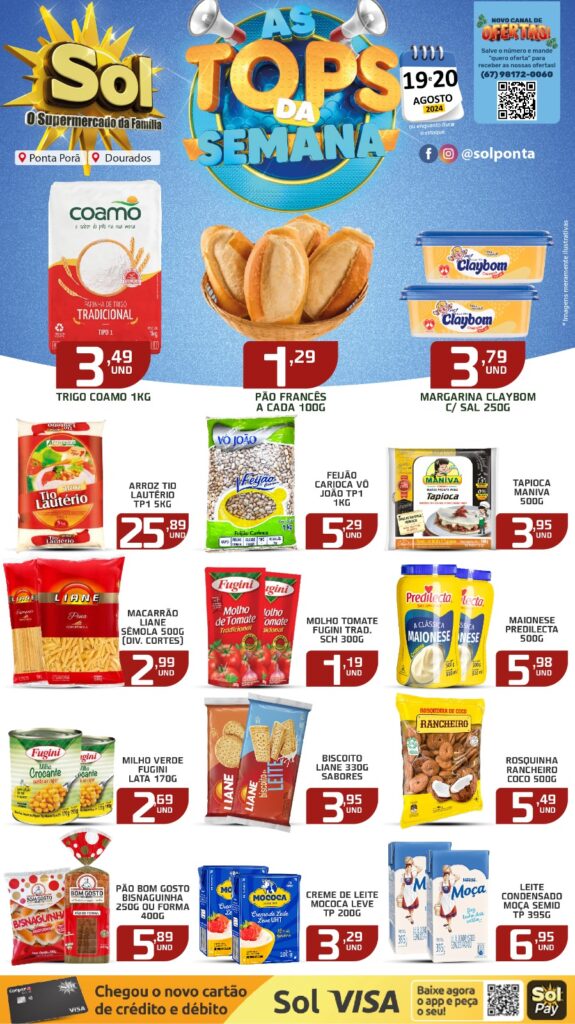 Veja Ofertas Top da Semana do Supermercado Sol