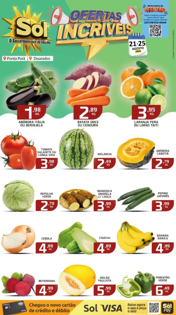 Aproveite as “ofertas incríveis” no Supermercado Sol até domingo (25)