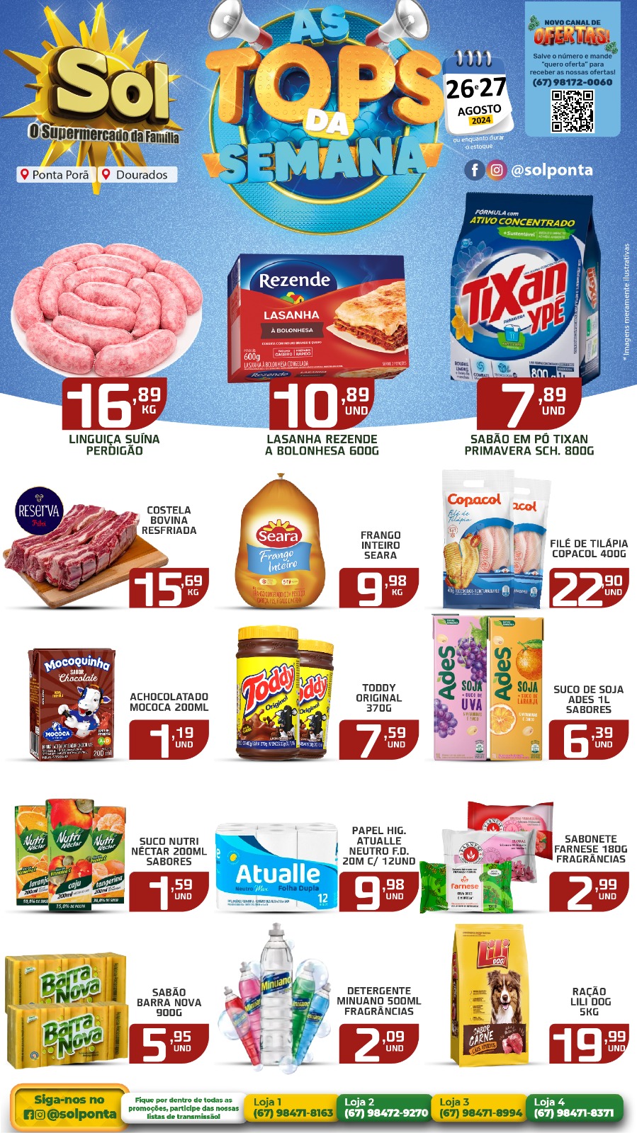 Confira as ofertas Top da Semana do Supermercado Sol