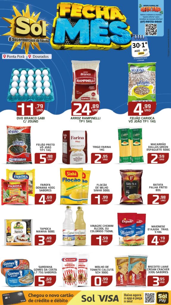 Confira ofertas Fecha Mês do Supermercado Sol