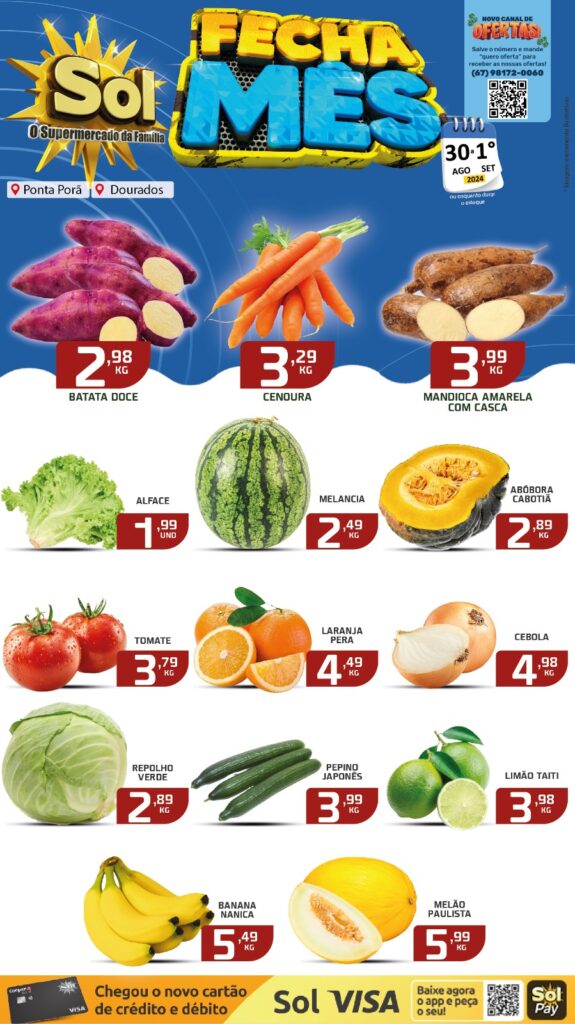 Confira ofertas Fecha Mês do Supermercado Sol