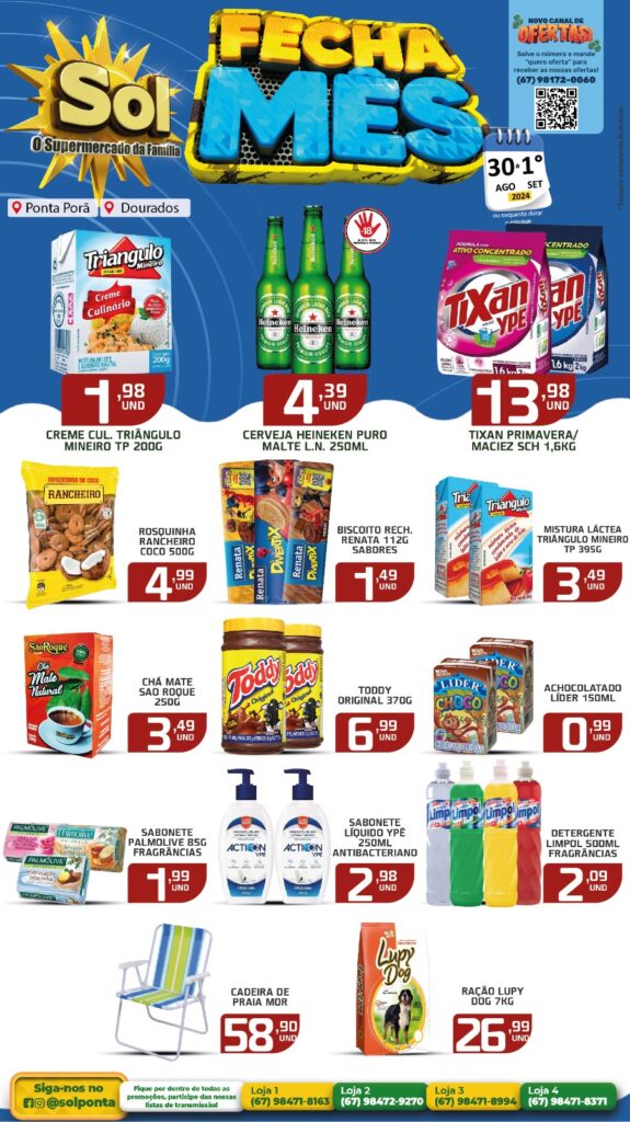 Confira ofertas Fecha Mês do Supermercado Sol