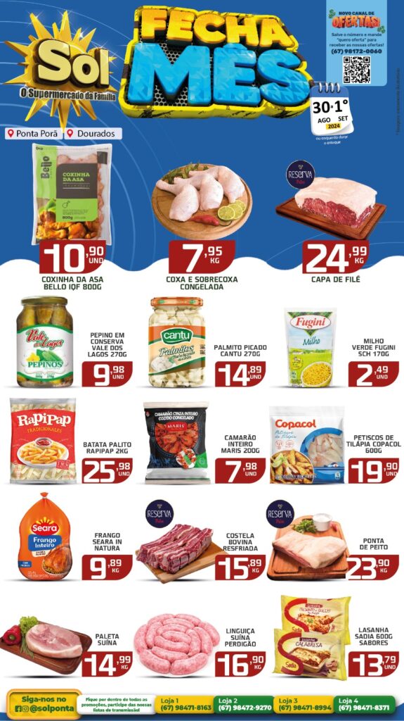 Confira ofertas Fecha Mês do Supermercado Sol