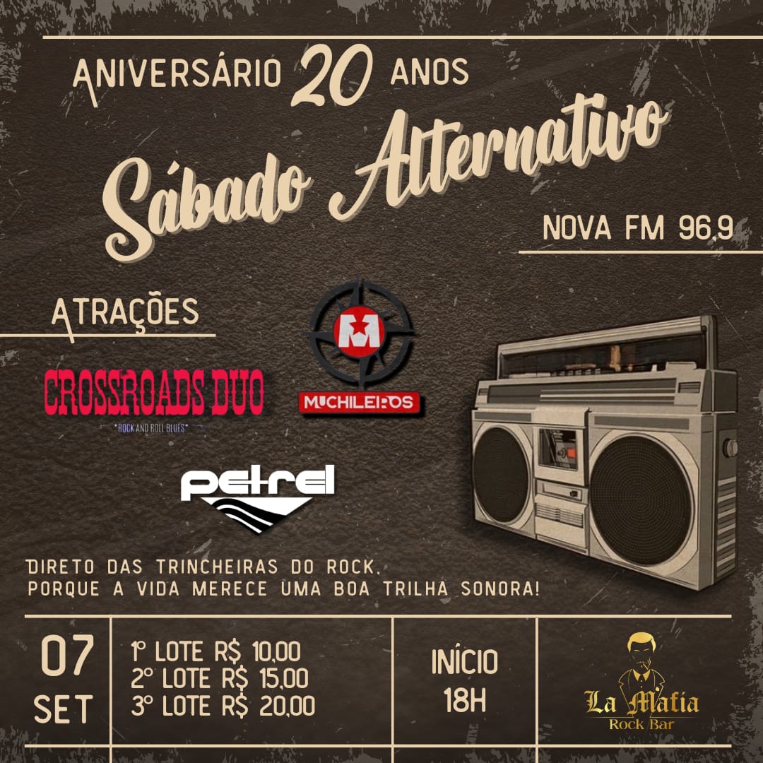 Ponta Porã: Sábado Alternativo celebra 20 anos no La Máfia Rock Bar