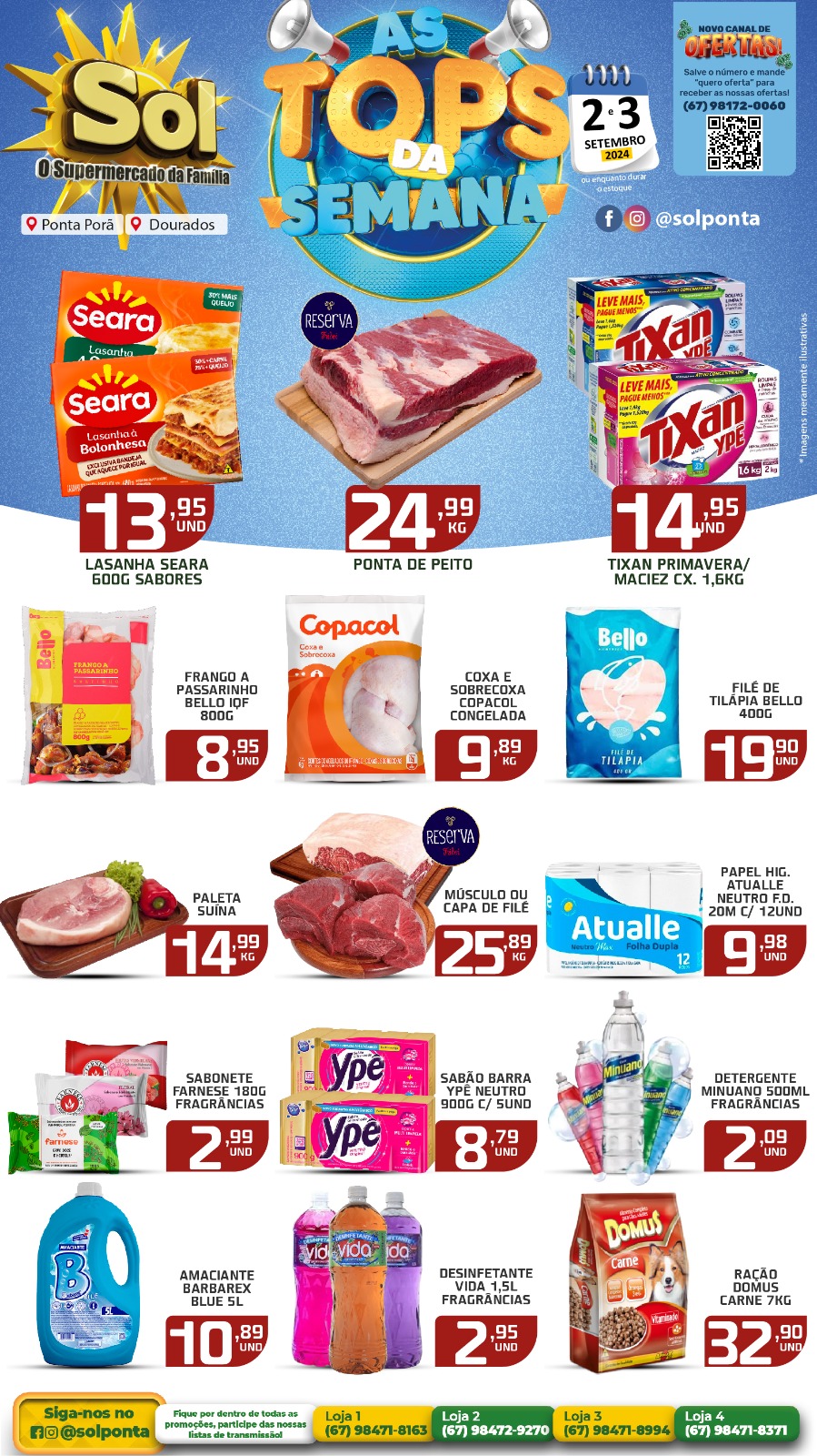 Confira ofertas Top da Semana do Supermercado Sol