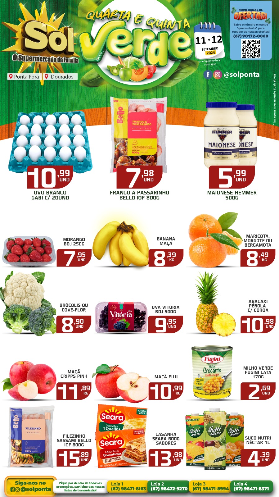 Confira as ofertas da Quarta e Quinta Verde do Supermercado Sol