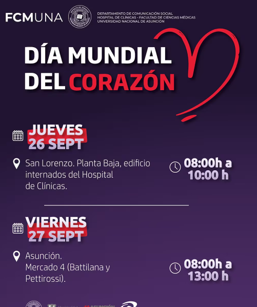 Día Mundial del Corazón: Facultad de Ciencias Médicas prevé jornadas de atención