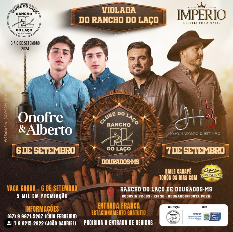 Rancho do Laço em Dourados recebe a festa do laço comprido